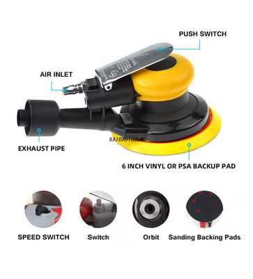 OEM 6inch 150 mm pneumatico a levigatrice orbitale di livello non vacumm